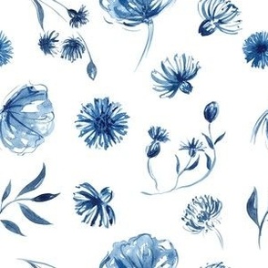blue field flowers