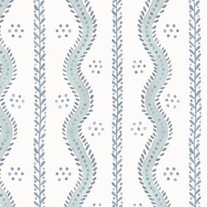 Soft Aqua and Navy on light cream