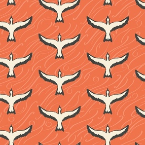 Birds in Flight Orange