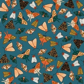Vintage Boho Moth Friends in French Blue