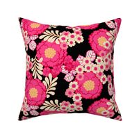 Japanese peony flower dark pink - Black  Background - Bohemian Barbie Life 