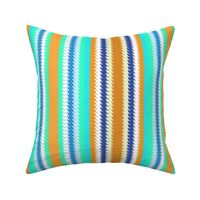 Wider Hippie Stripes in Turquoise and Orange