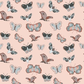 Quirky Boho Butterflies on Pink