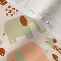 Jungle Animals Scandi Orange