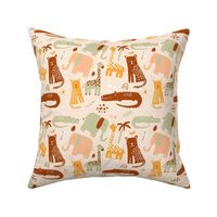 Jungle Animals Scandi Orange