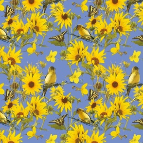Summer Sunflowers & Little Yellow Birds