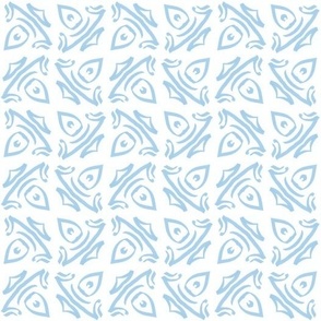 Serenity Blue and White Open Doodle Abstract