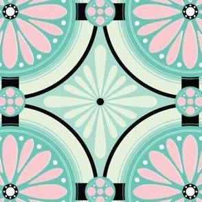 Future Nostaglia Faux Tiles (Mint & Light Pink)