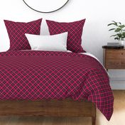 ★ HOT PINK TARTAN L (BIAS) ★ Royal Stewart inspired / Large Scale, Diagonal / Collection : Plaid ’s not dead – Classic Punk Prints