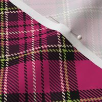 ★ HOT PINK TARTAN L (BIAS) ★ Royal Stewart inspired / Large Scale, Diagonal / Collection : Plaid ’s not dead – Classic Punk Prints