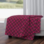 ★ HOT PINK TARTAN L (BIAS) ★ Royal Stewart inspired / Large Scale, Diagonal / Collection : Plaid ’s not dead – Classic Punk Prints