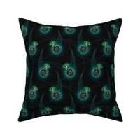 ★ DA BOMB ! ★ Large Scale – Teal Blue, Green and Black / Collection : Boom ! - Comic Cartoon Burst Prints 