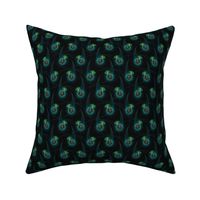 ★ DA BOMB ! ★ Small Scale – Teal Blue, Green and Black / Collection : Boom ! - Comic Cartoon Burst Prints 