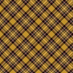 ★ MUSTARD YELLOW TARTAN XS (BIAS) ★ Royal Stewart inspired / Extra Small Scale, Diagonal / Collection : Plaid ’s not dead – Classic Punk Prints 