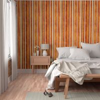 Vintage Nostalgia Retro Stripes in Rust Red and Orange (Large Scale)