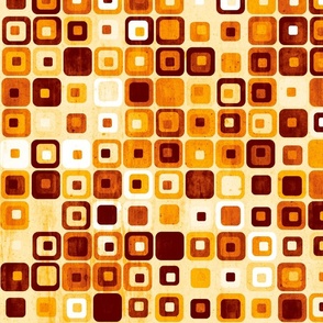Vintage Retro Stacked Squares in Rust Red and Orange (Large Scale)