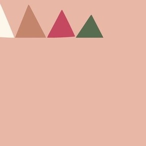 Large Geometric Mountains with Dusty Pink Background