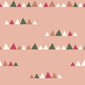 Medium Geometric Mountains with Dusty Pink Background