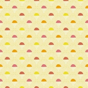 retro sunshine horizons -  soft lemon yellow, watermelon, marigold, lemon lime - SMALL