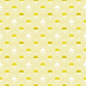 retro sunshine horizons -  soft lemon yellow and lemon lime - SMALL