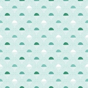 retro sunshine horizons - seaglass green - SMALL