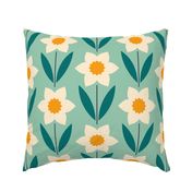 Daffodils - Teal and Blue - Large