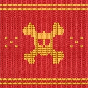 Halloween Knit Skull and Crossbones Ugly Sweater Party