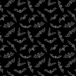 Geometric Origami Bats on Black Background, Halloween