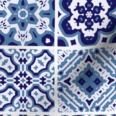 Ornate Portuguese Tiles-Blue and White