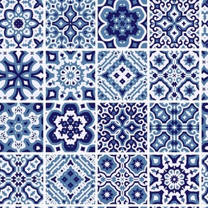 Ornate Portuguese Tiles-Blue and White