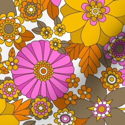 Groovy Blooms (Pink, Orange, Gold, Brown)