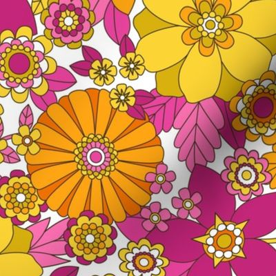 Groovy Blooms (Orange, Gold, Pink)