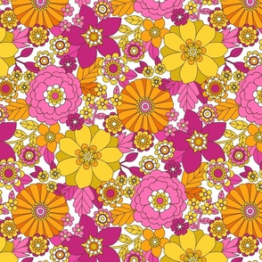 Groovy Blooms (Orange, Gold, Pink)