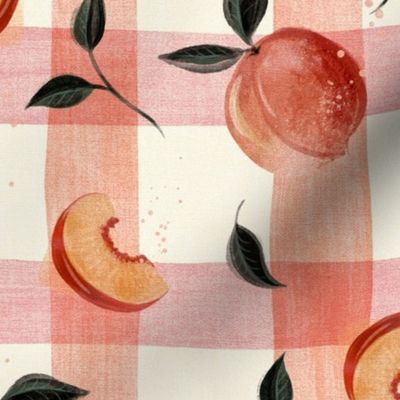 Retro Kitchen Peaches Gingham