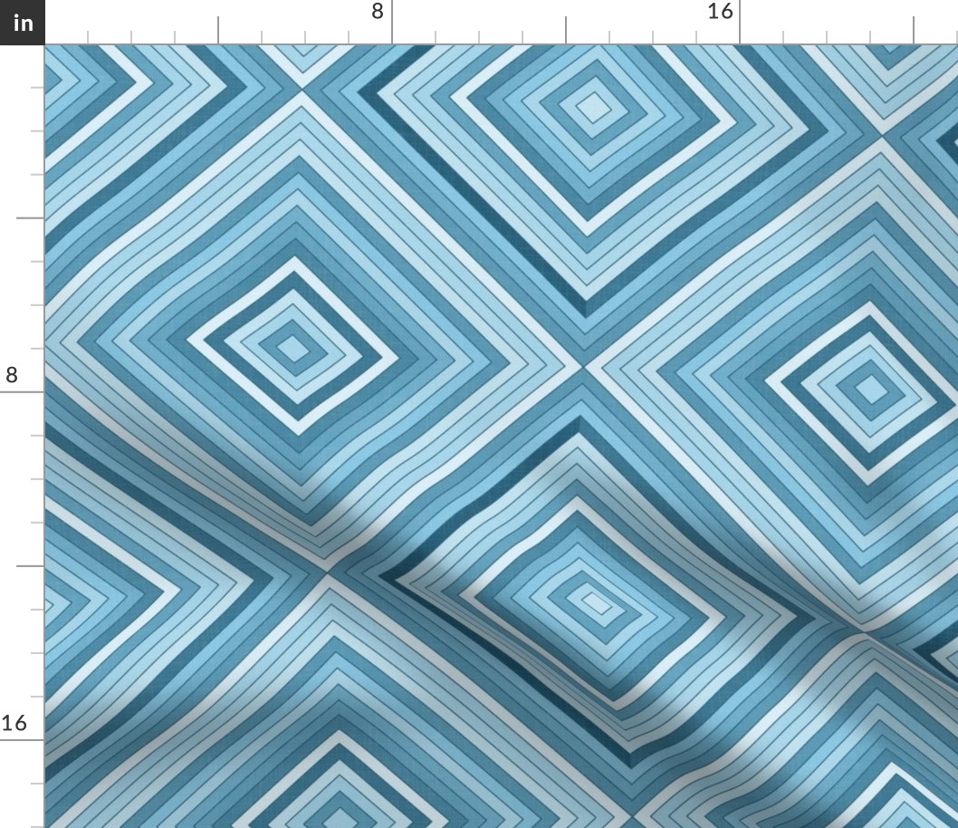 Vintage Geometry - Blue Tiles / Large
