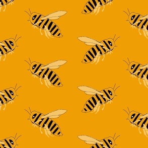 Save the bees on mariegold orange - medium