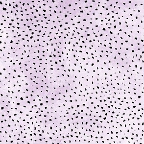 Messy cheetah spots and tie dye textile background abstract modern boho design black lilac purple violet