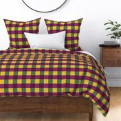 Purple, green and yellow gingham - Large scale