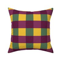 Purple, green and yellow gingham - Large scale