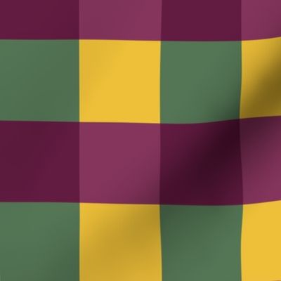 Purple, green and yellow gingham - Large scale