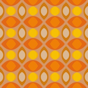 Seventies l'Orange - retro geometric - 4.5” repeat