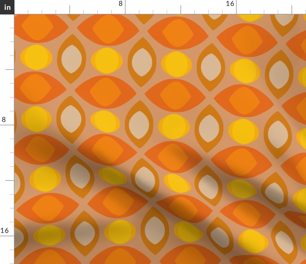 Seventies l'Orange - retro geometric - 4.5” repeat