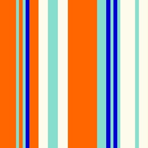 French stripes aquatic bayadere orange/blue