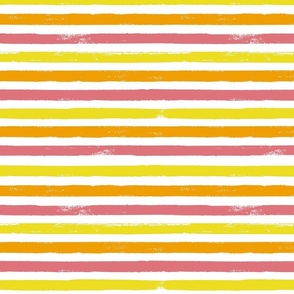 Orange, red, yellow and white ink striped pattern