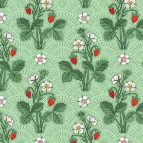 Vintage Nostalgia Wild Strawberry Pattern