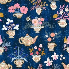 Whimsy Tea Party (navy) medium 