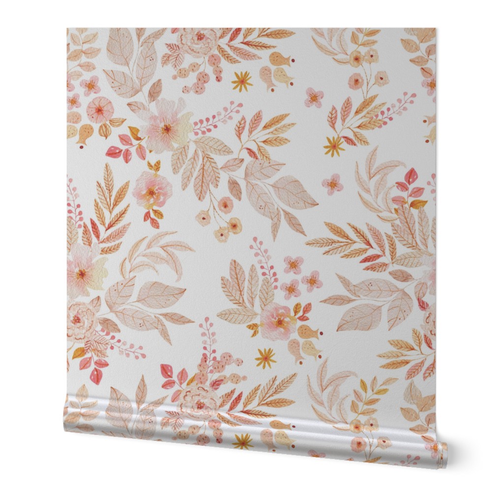 Pink Powder Floral Watercolor Pattern