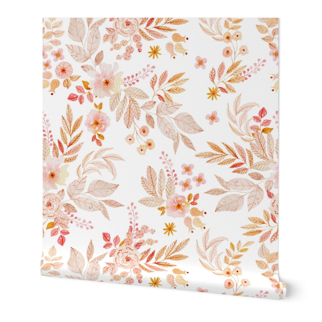 Pink Powder Floral Watercolor Pattern