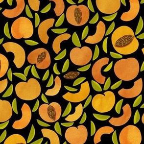 Apricots black background (medium scale)