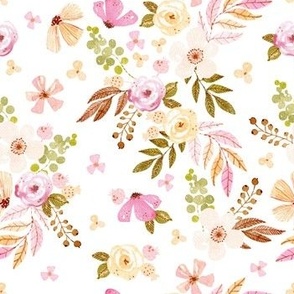 Pink Floral Watercolor Pattern